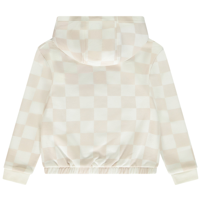 Sweat imprimé damier et print doré pour fille 