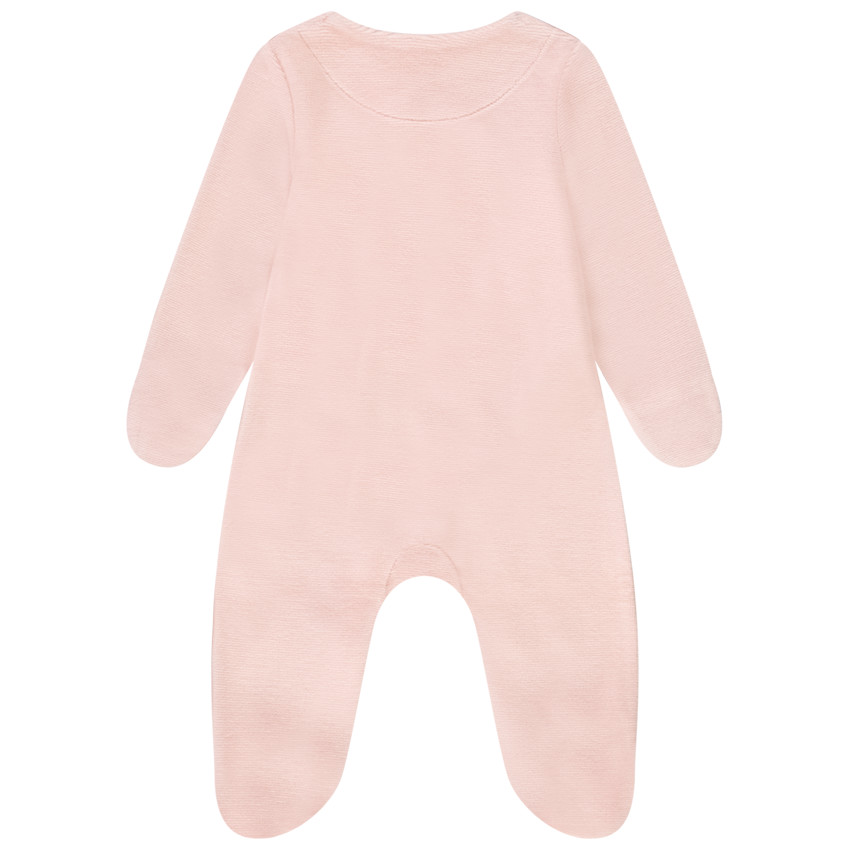 Dors-bien en velours fantaisie patch oiseau pour bébé fille 