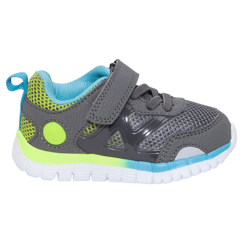 Baskets de sport basses avec lacets élastiqués et scratch 