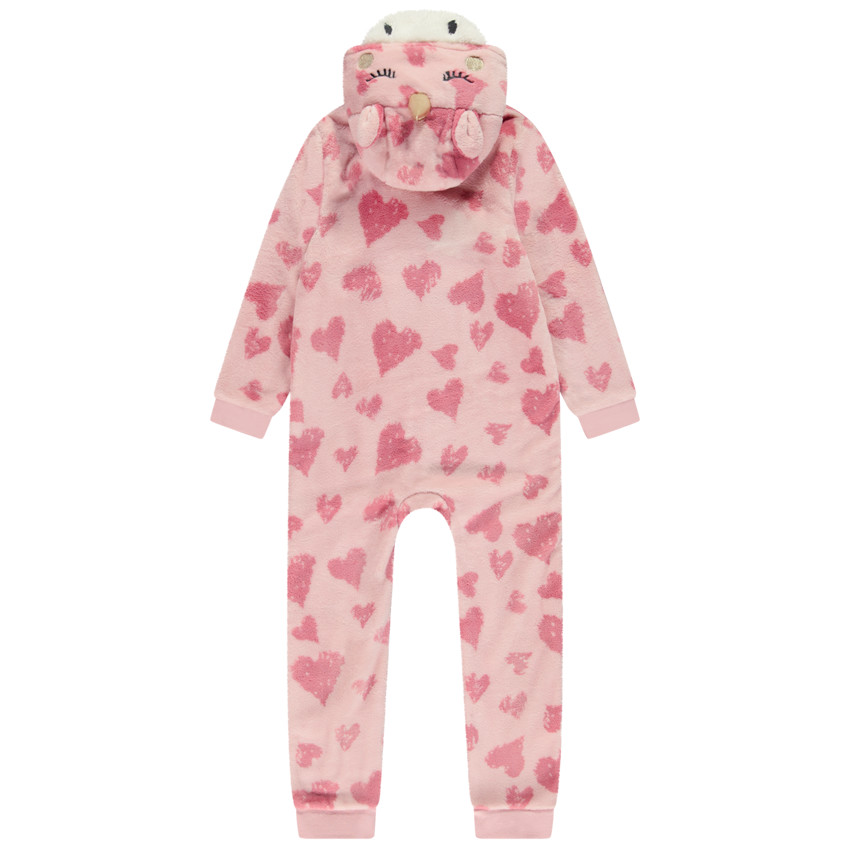 Surpyjama en sherpa avec capuche licorne et imprimé pour fille 