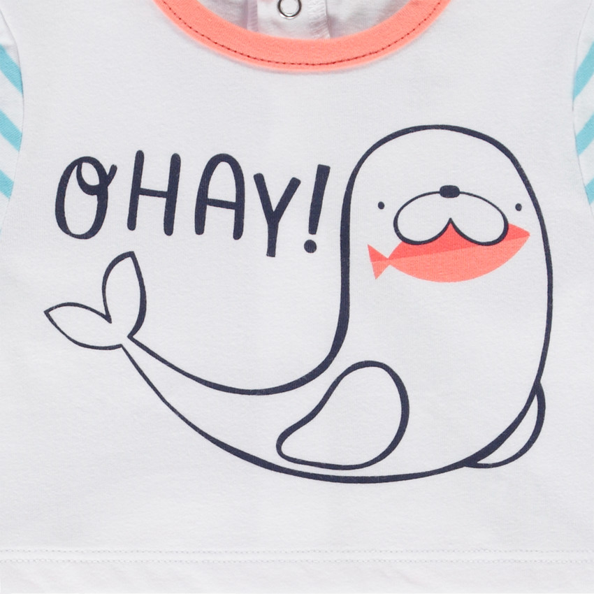 Dors-bien en jersey à rayures print morse pour bébé garçon 