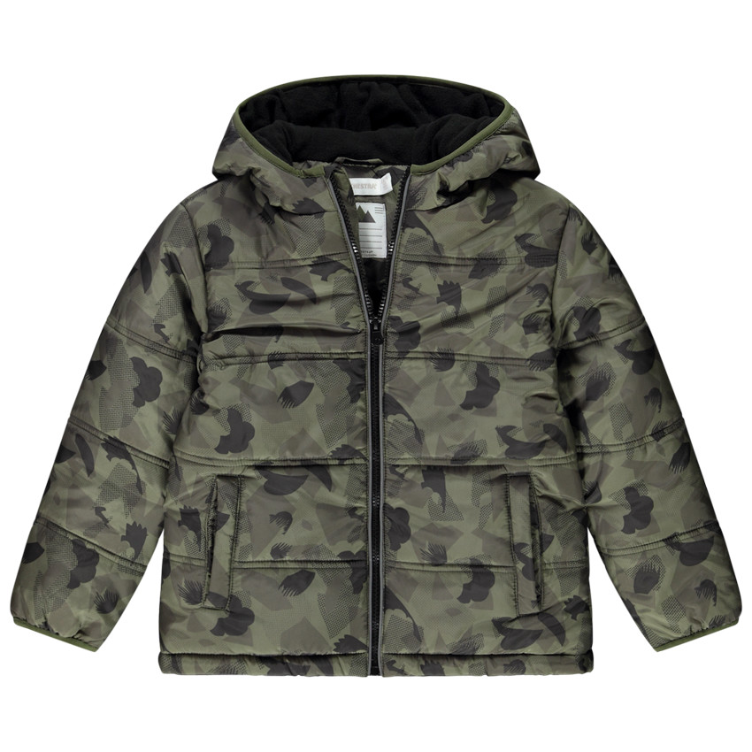 Doudoune à capuche effet matelassé imprimé camouflage pour garçon 