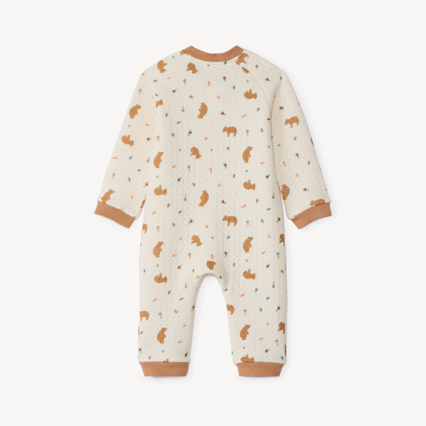 Combinaison matelassée et imprimé ours pour bébé garçon 
