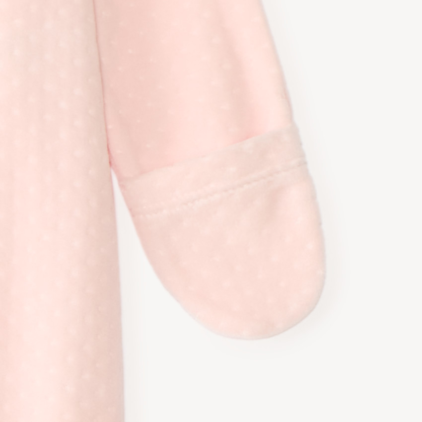 Dors bien manches longues en velours broderie ourson pour bébé fille 