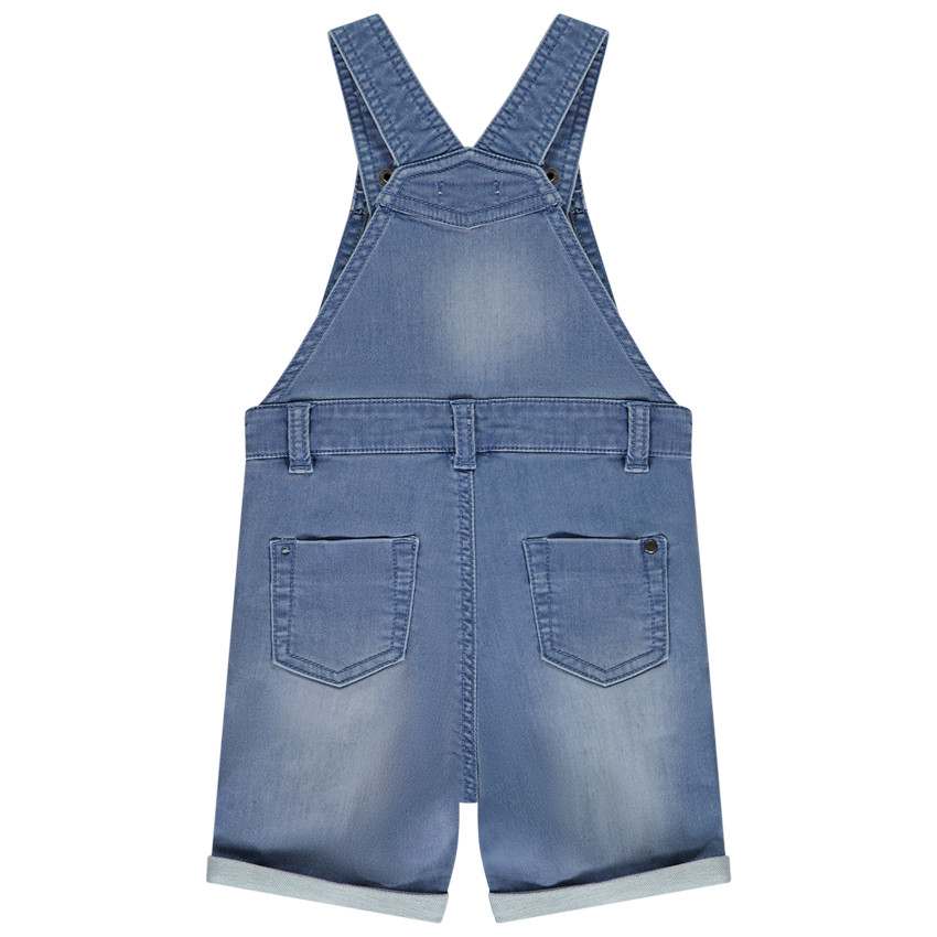 Salopette courte uni en denim pour bébé garçon 