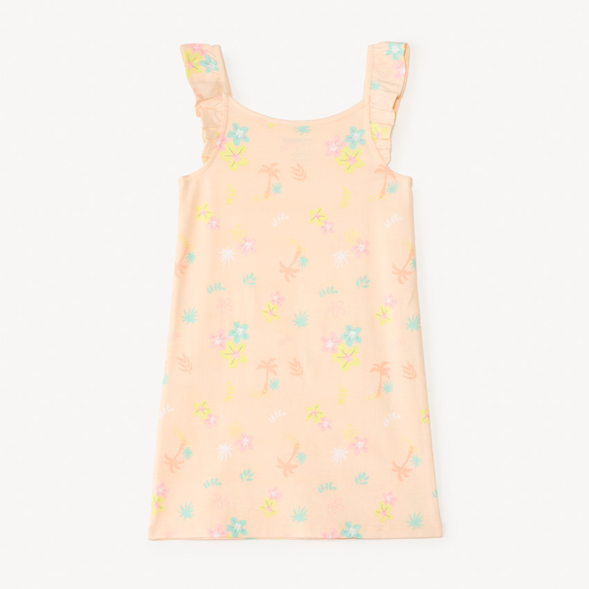 Chemise de nuit à bretelles volantées imprimé fantaisie pour fille 