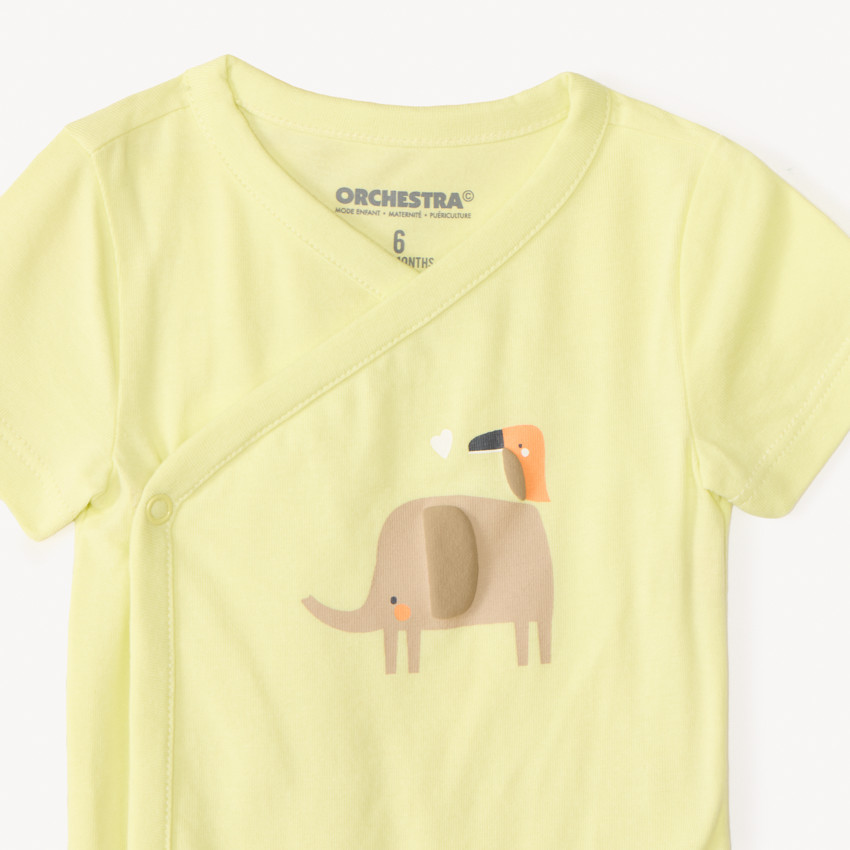 Lot de 5 bodies motifs safari fantaisie pour bébé garçon (ouvertures différentes selon l'âge) 