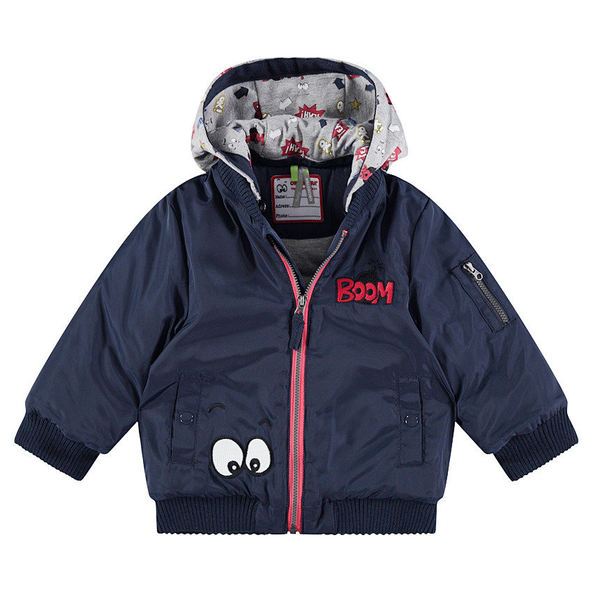 Blouson esprit bomber avec poches et capuche imprimée amovible 