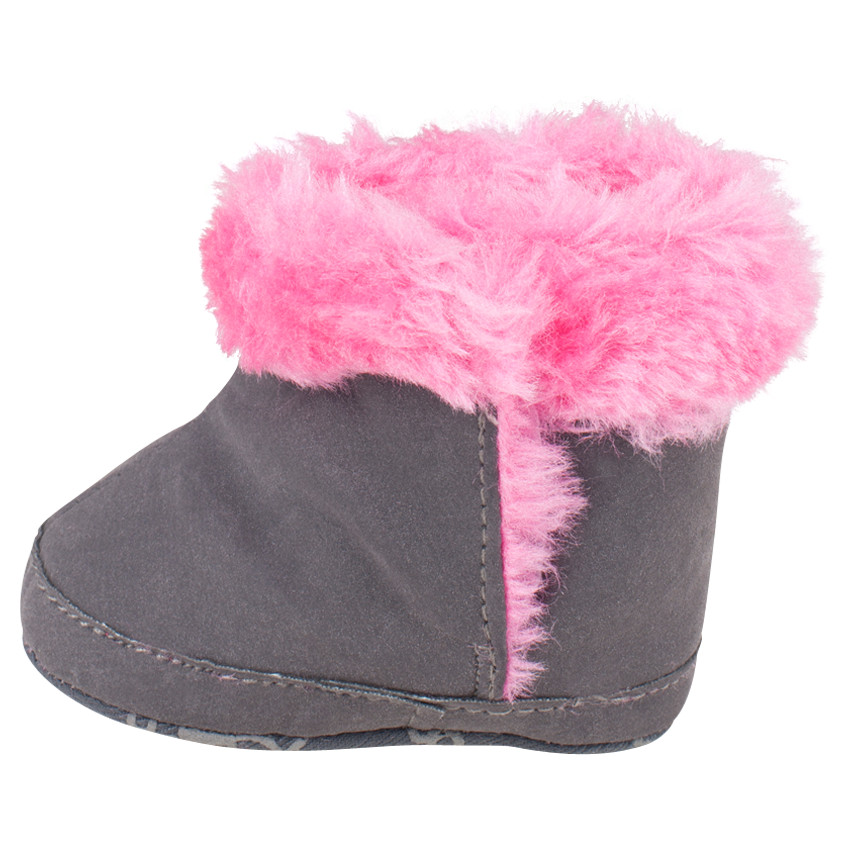 Bottines grises avec fausse fourrure et print girafe 