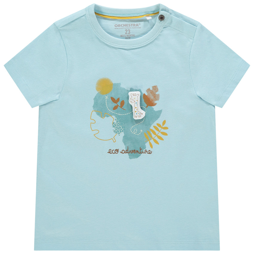 T-shirt manches courtes en coton print Afrique