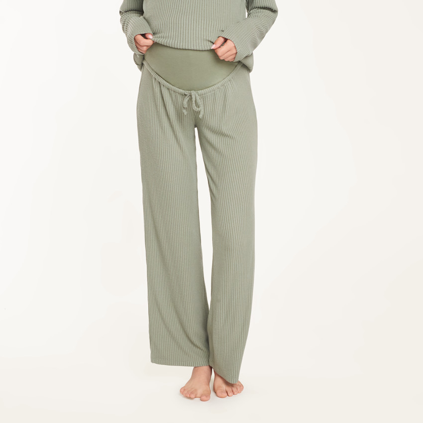Ensemble pyjama maternité côtelé 