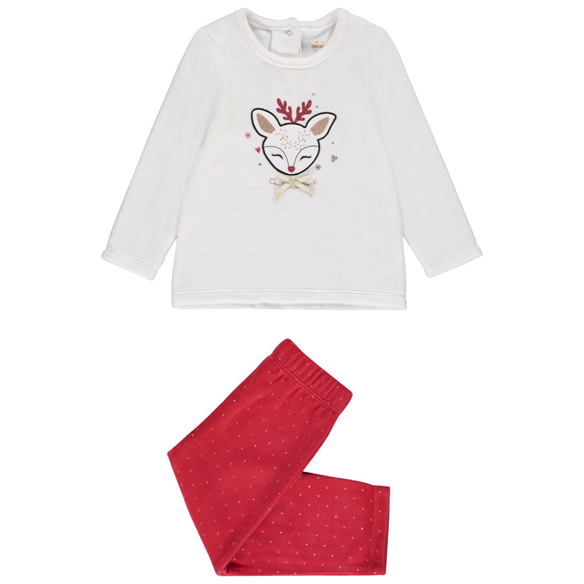 Pyjama tenue de Noël rouge blanc bébé fille 3 MOIS ORCHESTRA