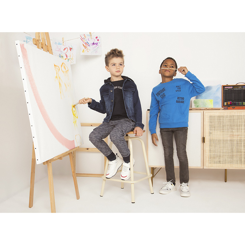 Veste en jean à capuche matelassée 