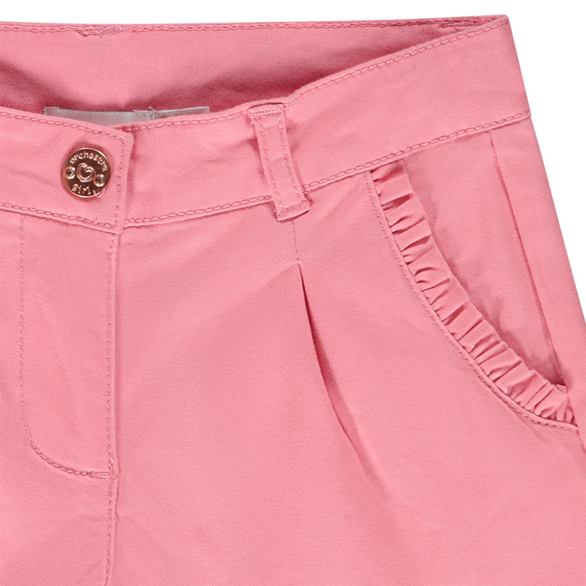 Short en twill avec poches volantées pour fille 