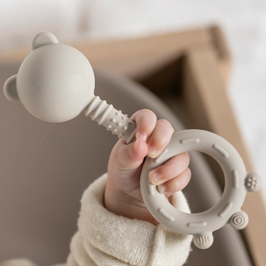 Hochet Ours en silicone - Argile 