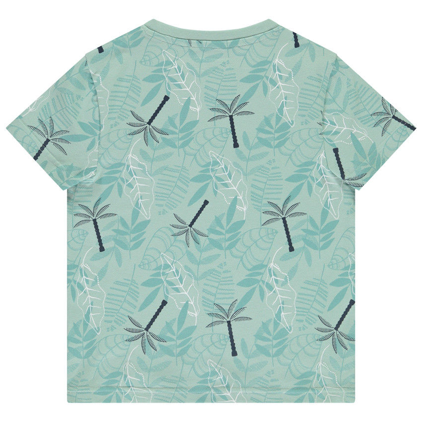 T-shirt manches courtes imprimé feuilles/palmiers pour garçon 