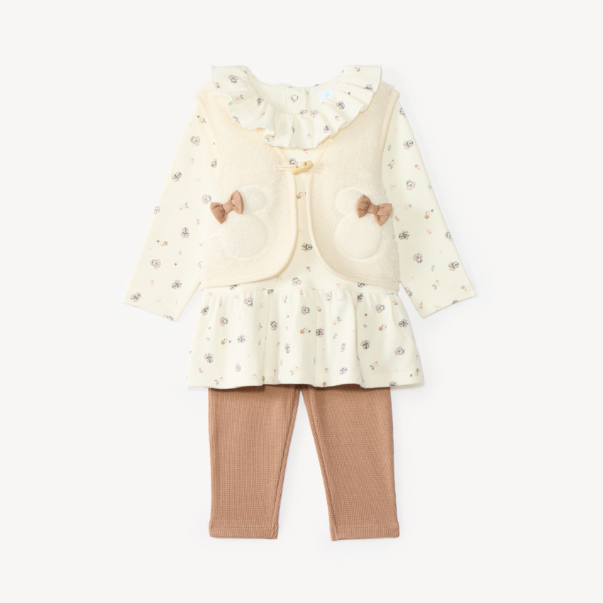 Ensemble 3 pièces bébé fille motif Minnie Disney