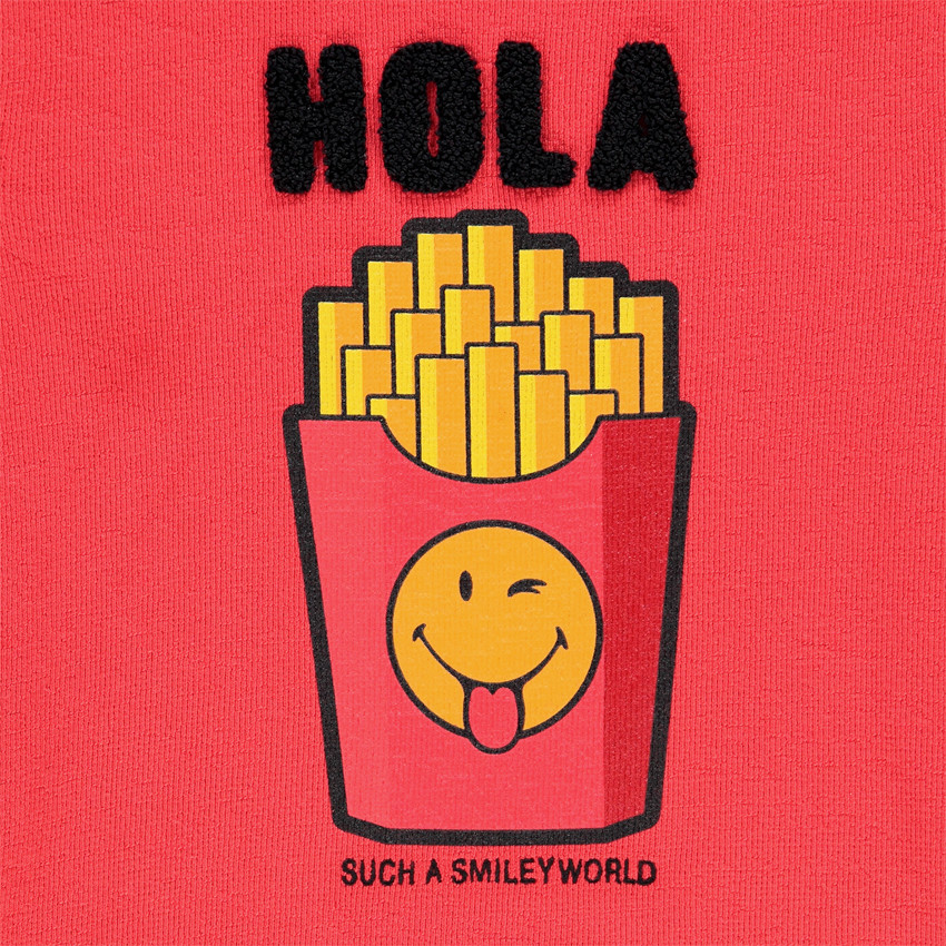 T-shirt manches longues rouge print SmileyWorld pour enfant garçon Main T-shirt manches longues rouge print SmileyWorld pour enfant garçon