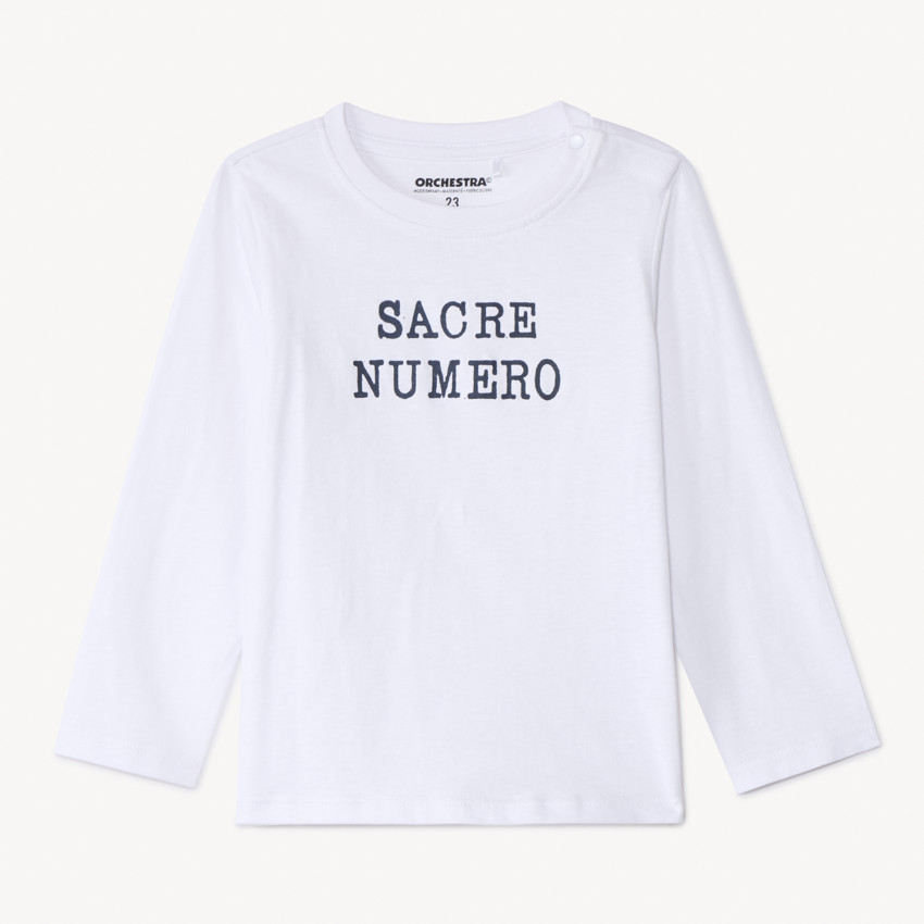 T-shirt manches longues uni avec print pour bébé garçon 