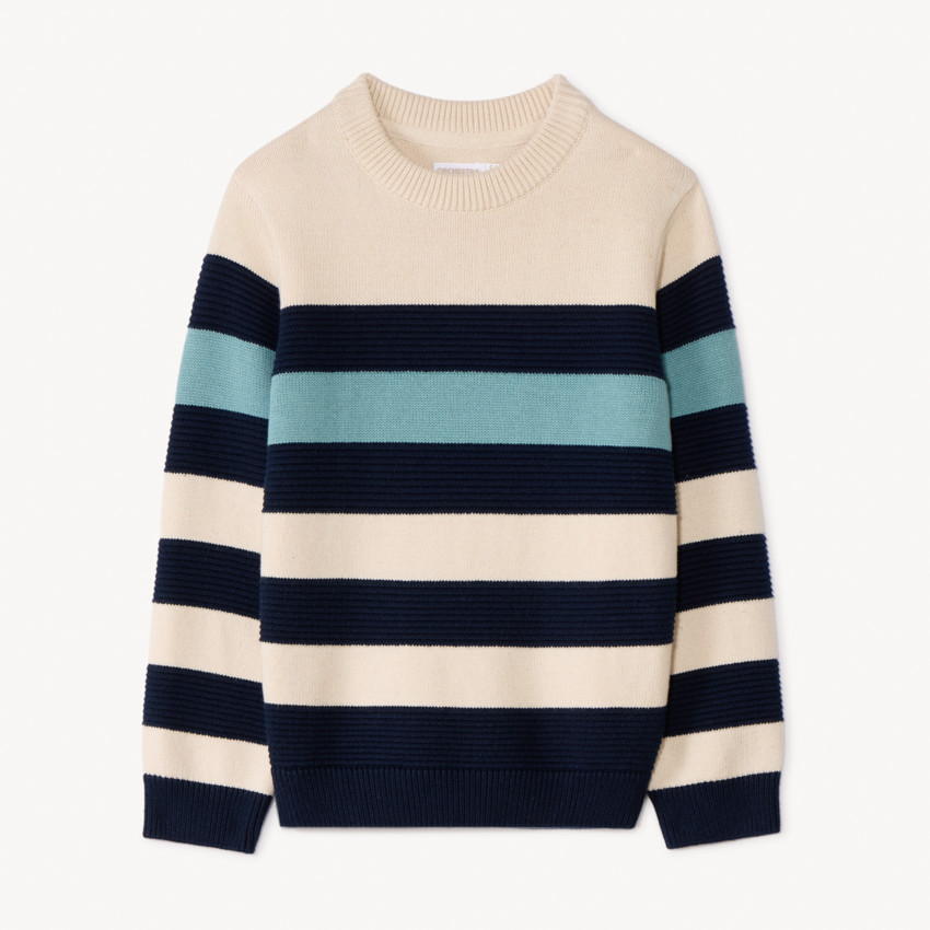 Pull rayé en tricot fantaisie pour garçon