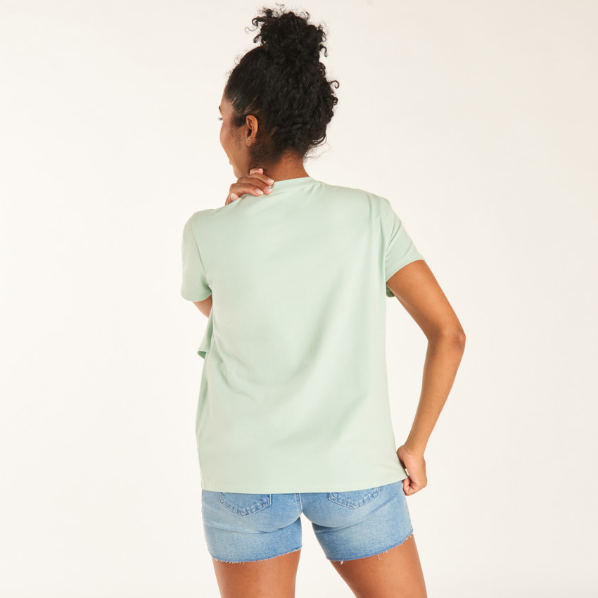 T-shirt manches courtes uni forme portefeuille d’allaitement 