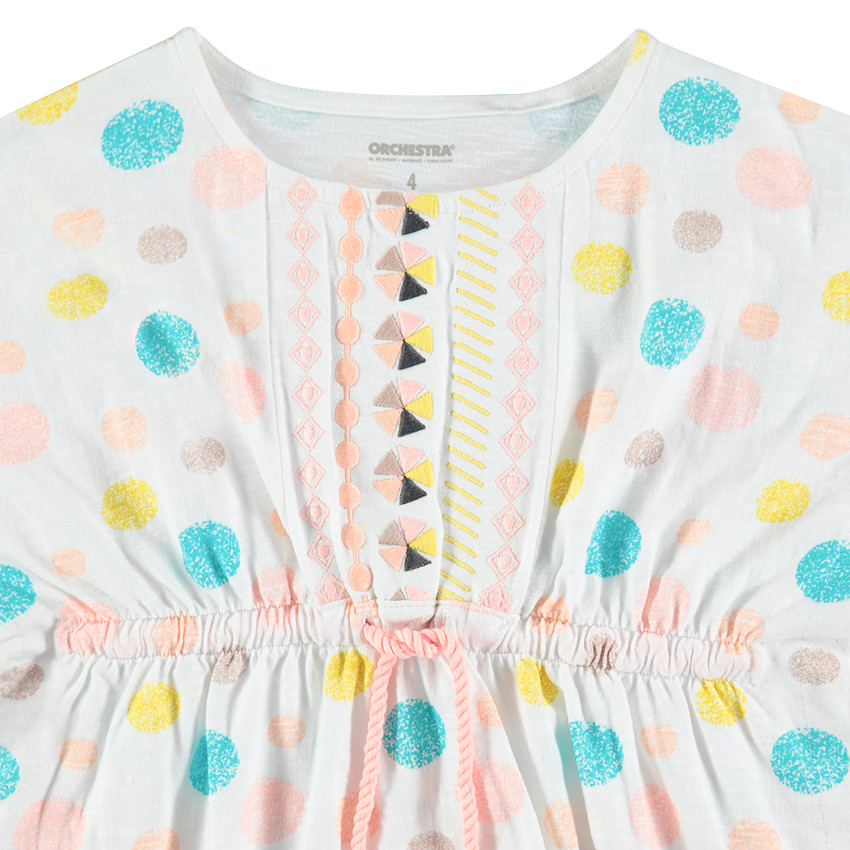 Robe manches courtes esprit kimono avec motif graphique all-over 