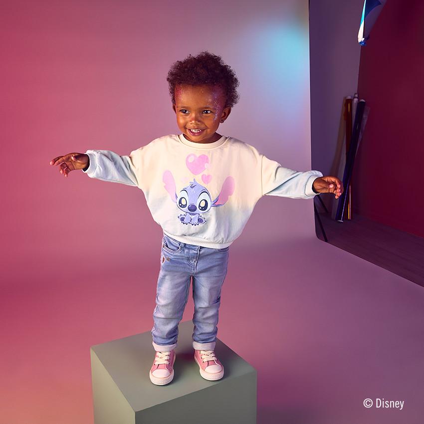 Sweat molleton effet dégradé Stitch Disney pour bébé fille 