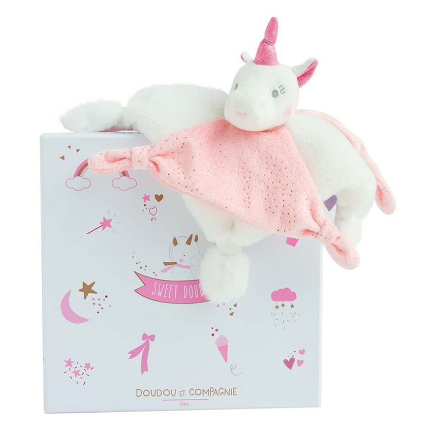 Doudou Licorne 22cm - Rose 