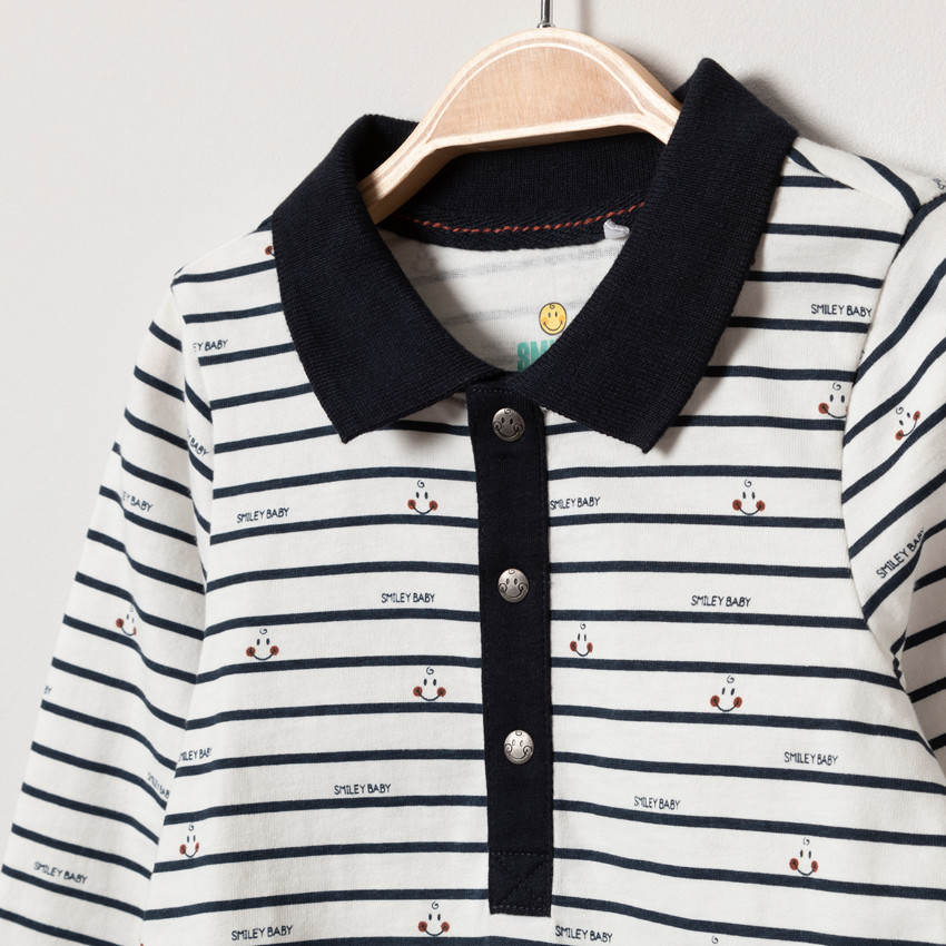 Polo manches longues SmileyWorld pour bébé garçon Main Polo manches longues SmileyWorld pour bébé garçon