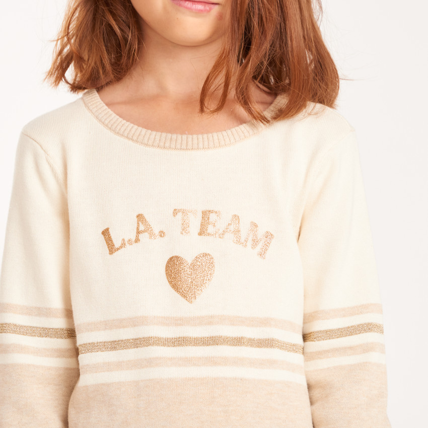 Robe en tricot manches longues fille pailletée 