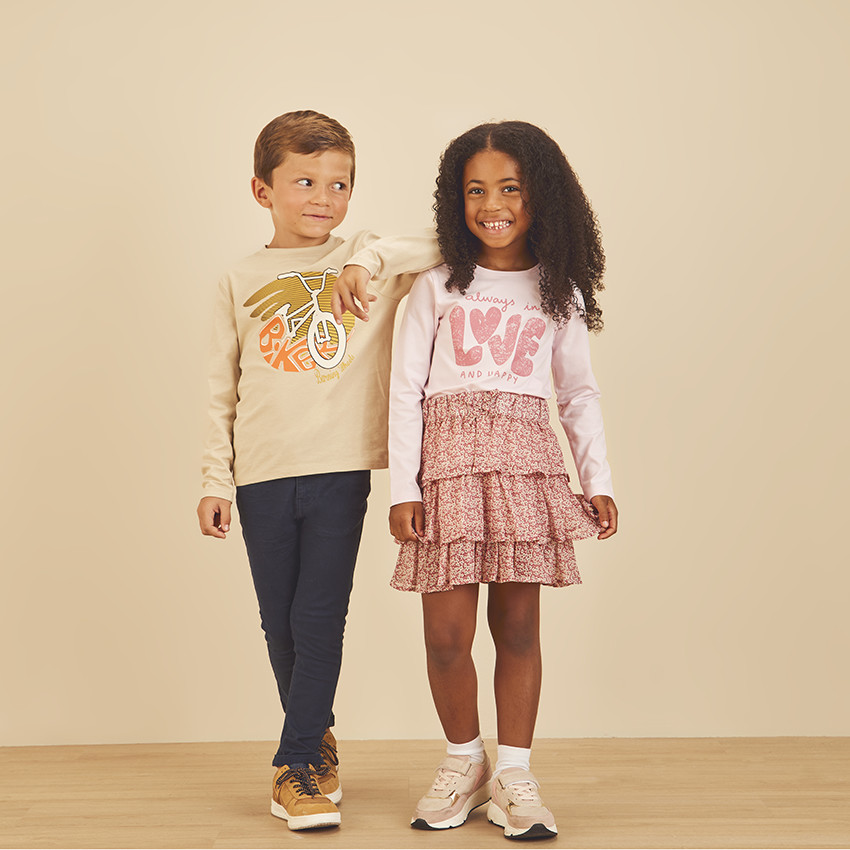 T-shirt manches longues en jersey print fantaisie pour fille 