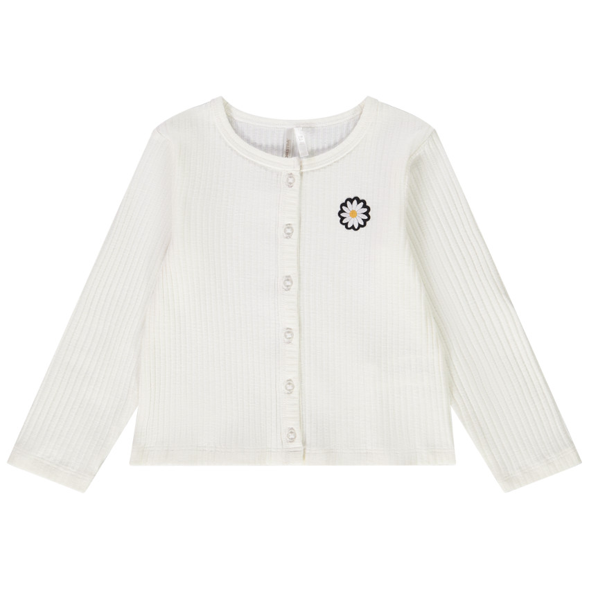 Gilet en maille côtelée pour bébé fille