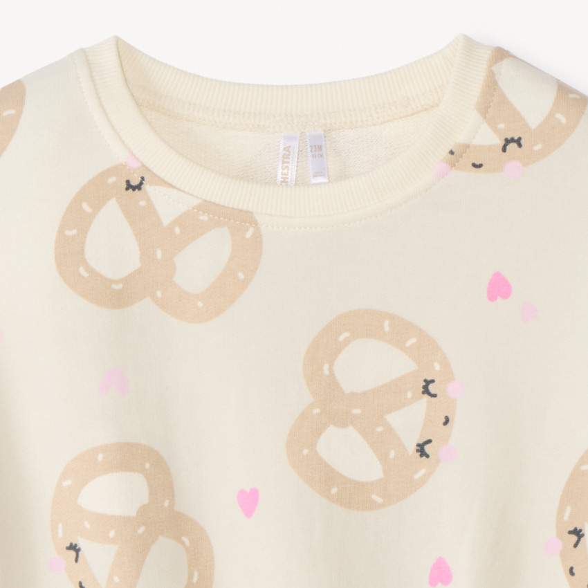 Sweat molleton oversize imprimé pour bébé fille 