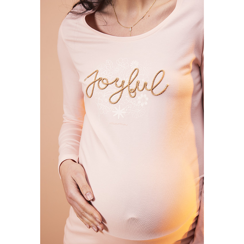 T-shirt de grossesse manches longues en jersey avec cording 