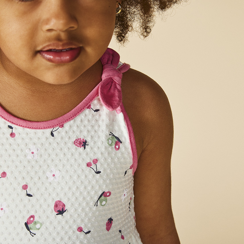 Robe imprimé fantaisie en jersey cloqué pour bébé fille 
