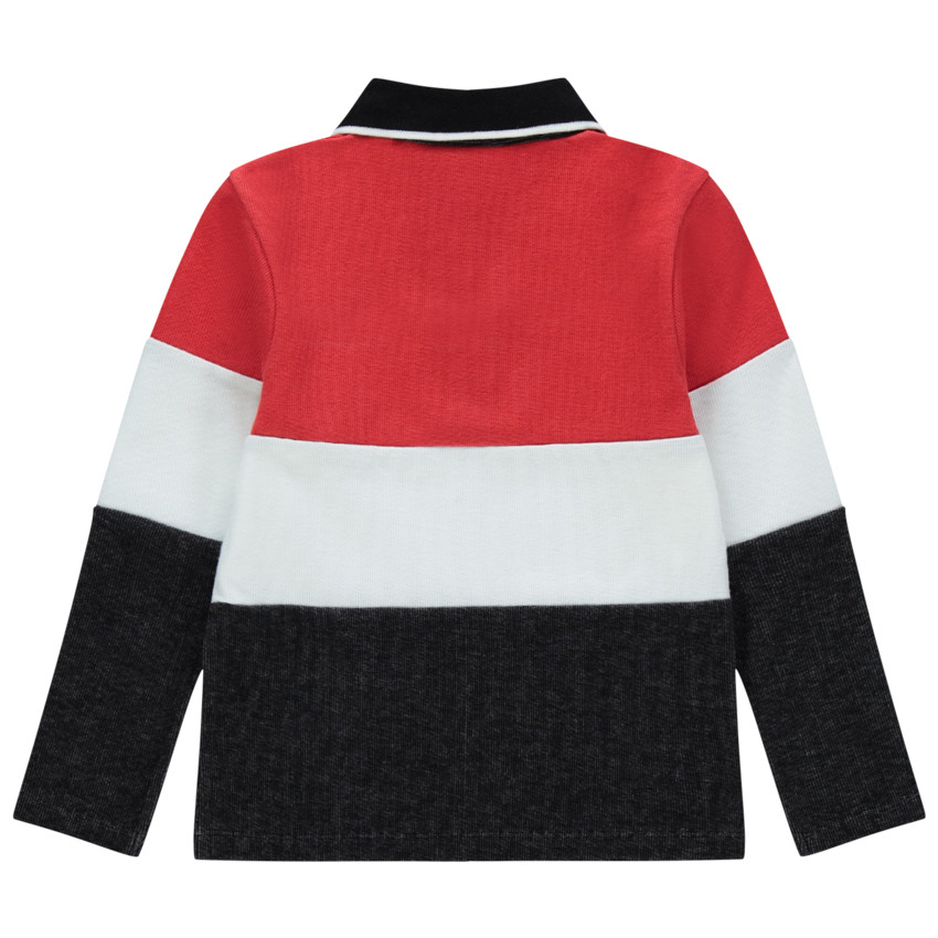 Polo manches longues tricolore pour enfant garçon 