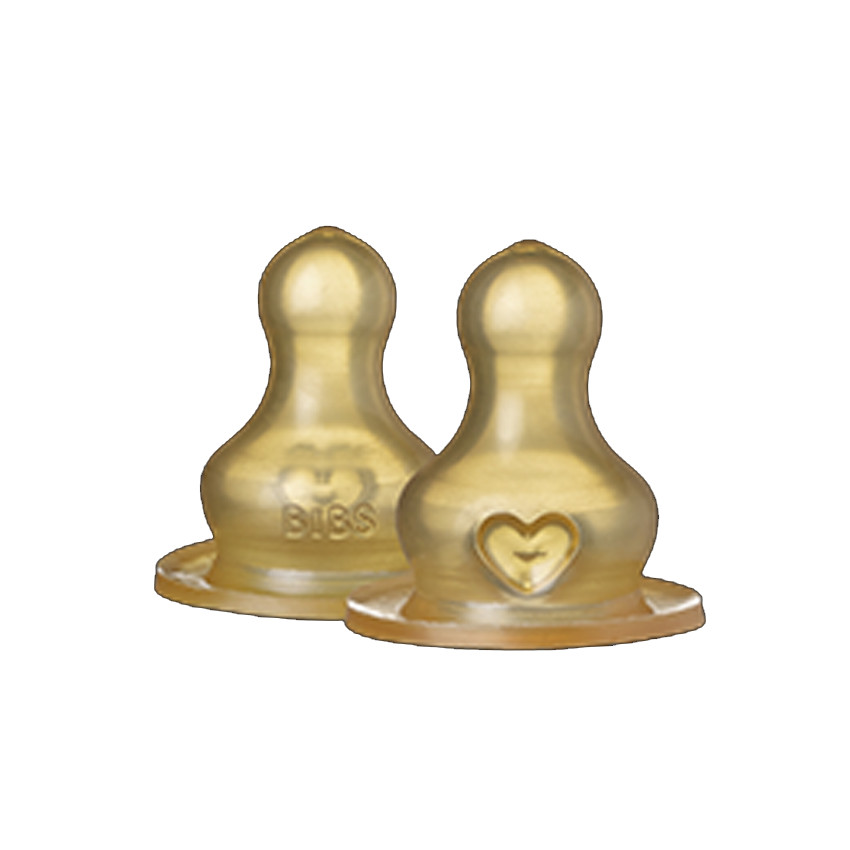 Lot de 2 tétines rondes de biberon en latex débit rapide 