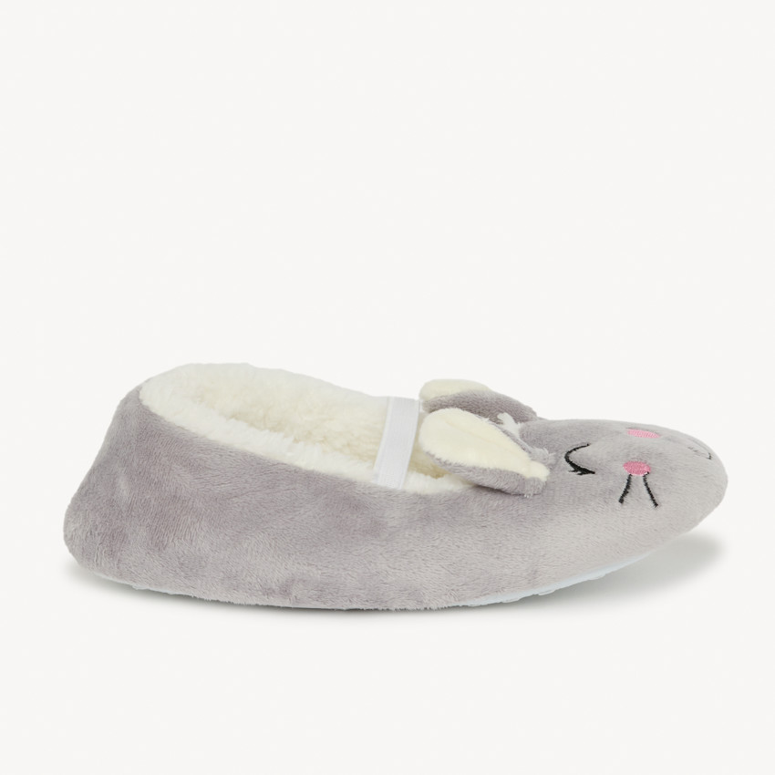 Chaussons babies lapin en velours et sherpa pour fille 