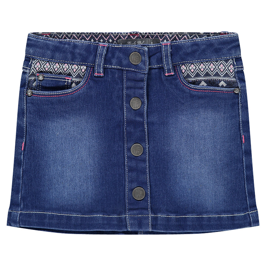 Jupe en jeans brodée 