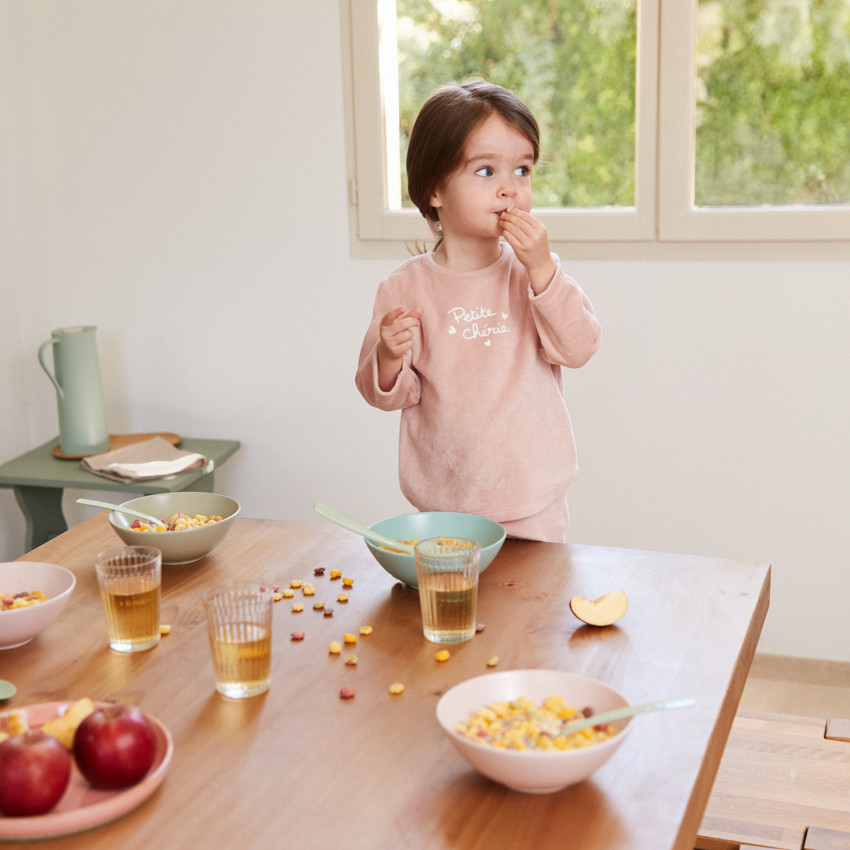 Set pyjama en velours print fantaisie pour bébé fille 