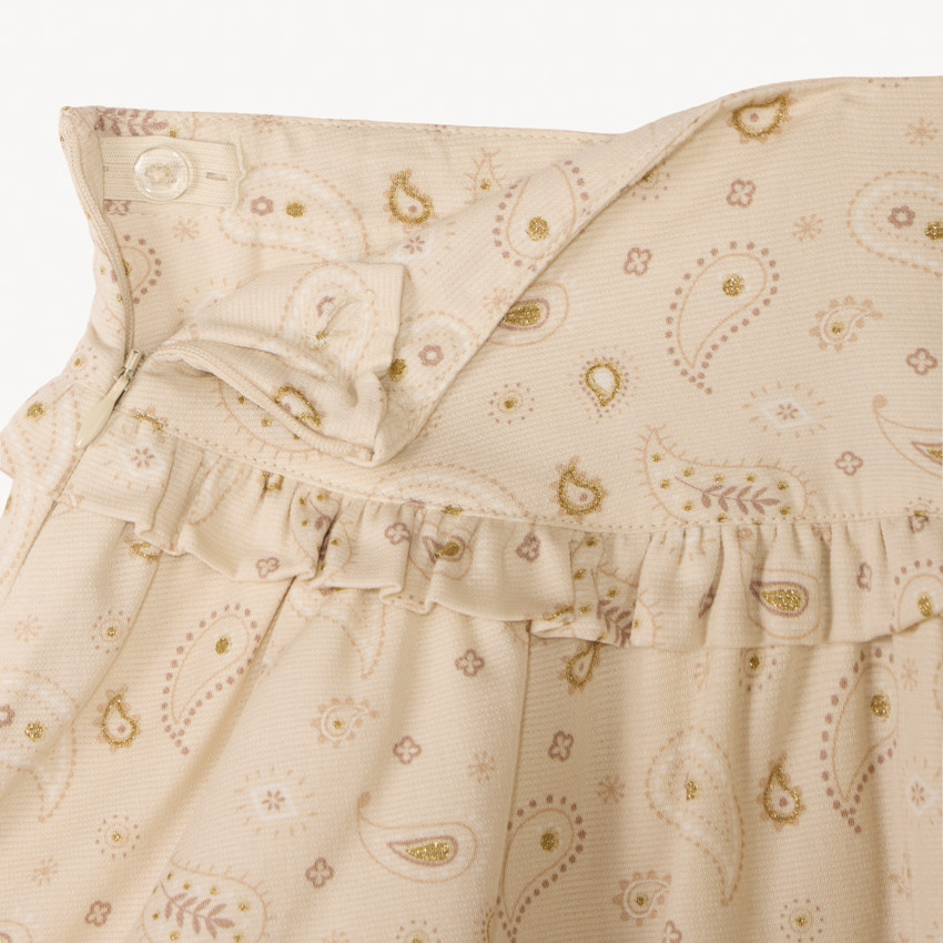 Jupe volantée imprimé cachemire pour fille 