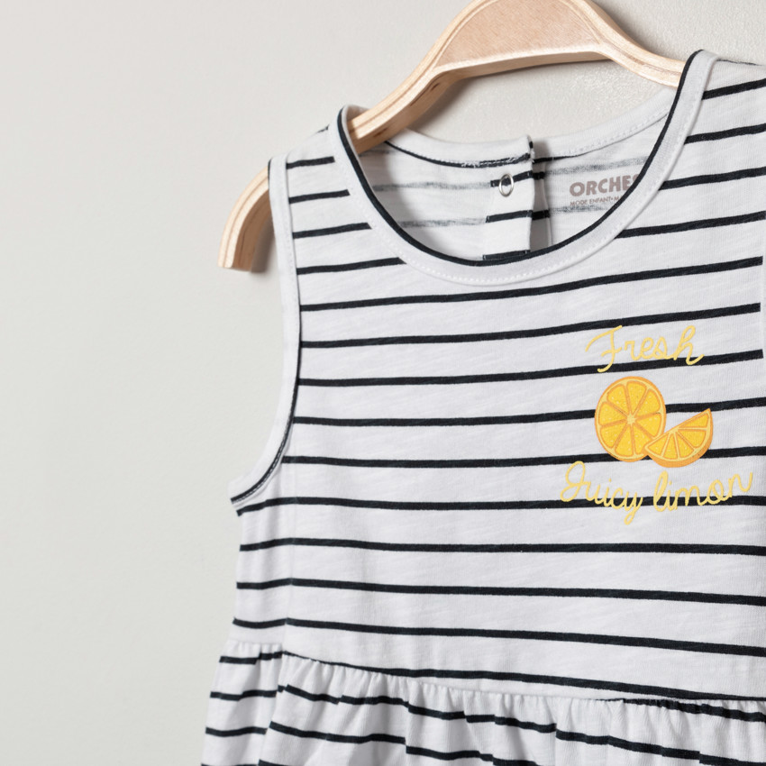 Lot de 3 robes sans manches pour bébé fille unies / imprimées 