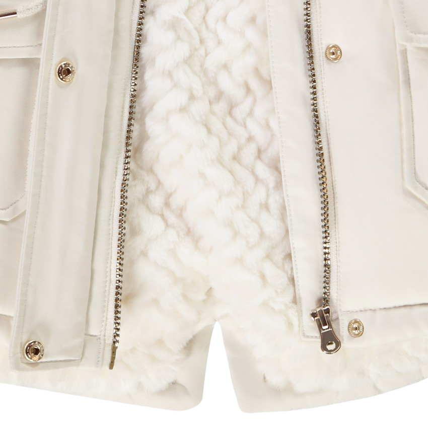 Parka déperlante à capuche effet fourrure pour fille 