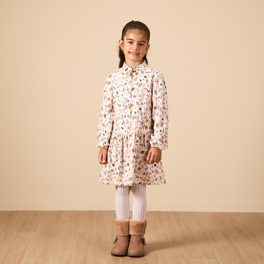 Robe manches longues imprimée pour fille 
