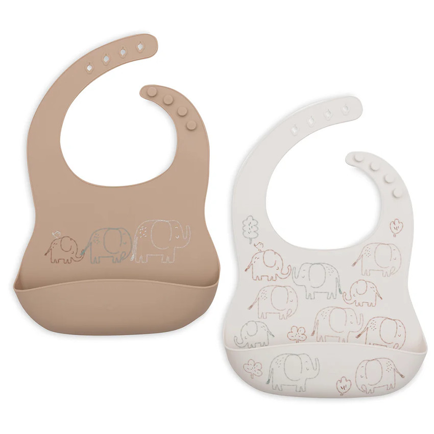 Bavoir silicone - Elephant Tales - 2 Pcs