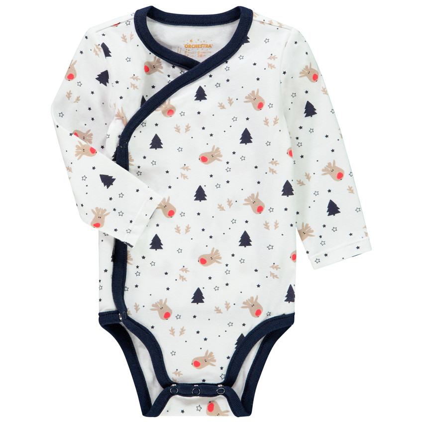 Lot de 2 bodies manches longues esprit Noël pour bébé 