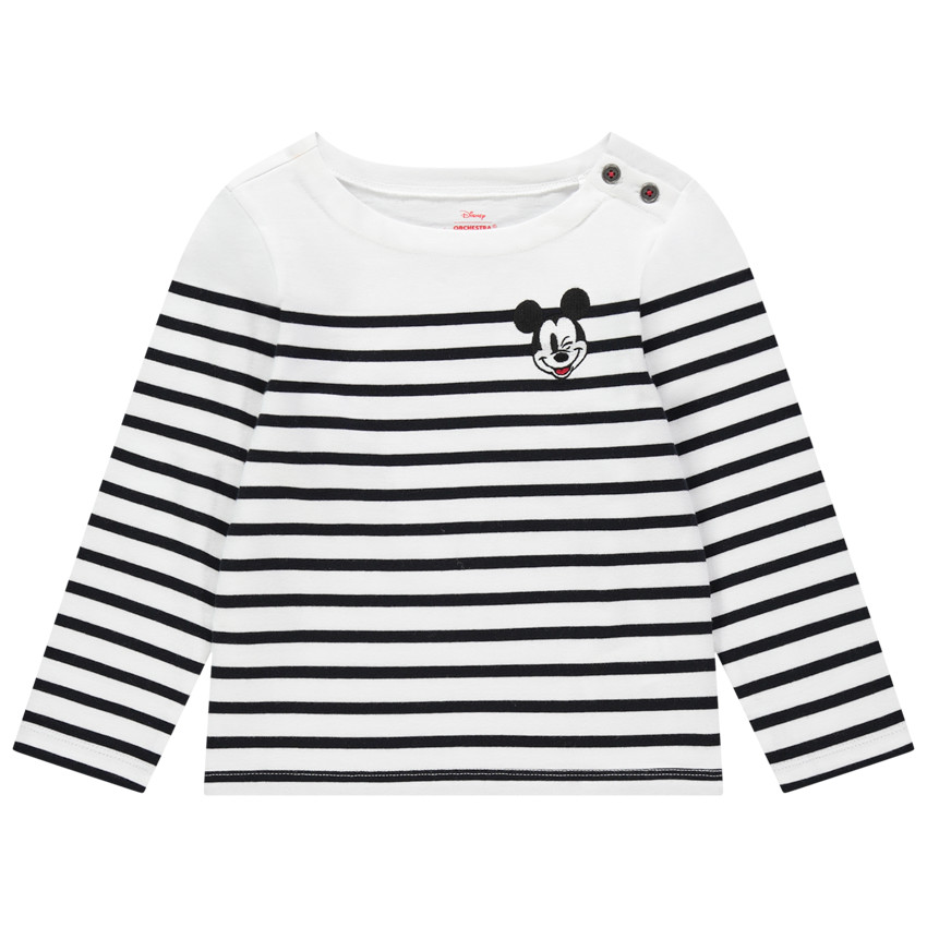 Marinière en jersey broderie Mickey Disney 