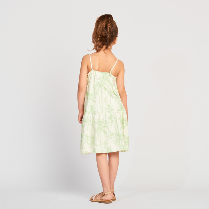 Robe sans manches imprimé palmiers pour fille 