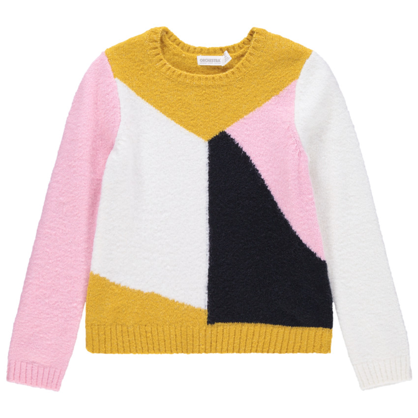 Pull en tricot esprit "color Block" pour enfant fille 