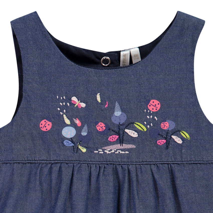 Ensemble salopette courte + t-shirt manches longues pour bébé fille 